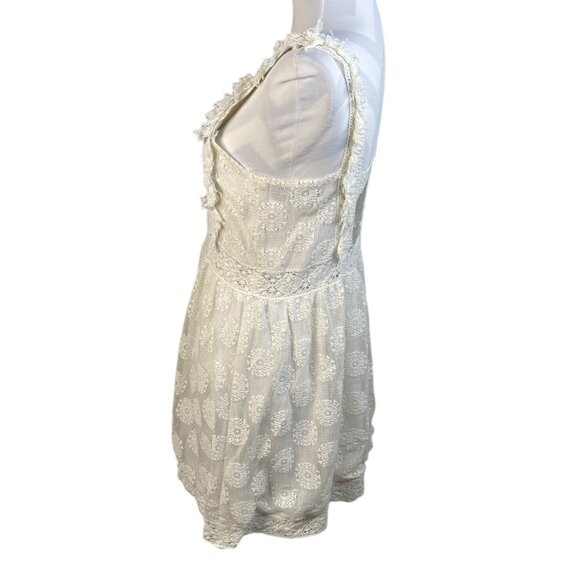 Minkpink Womens Crochet Lace Sleeveless Dress With Ruffle Trim & Open Back - Picture 2 of 4